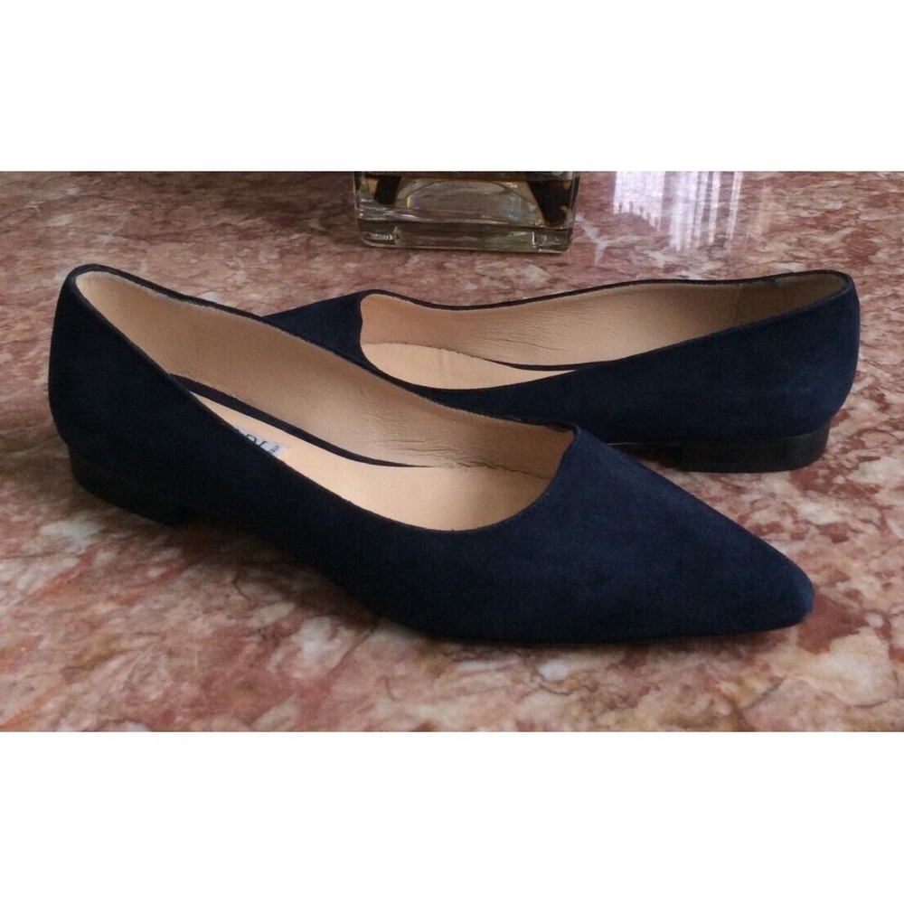 New‎ Pancaldi Diane B. Navy Suede Leather Flats 39.5/US 9.5, Made in Italy, $398